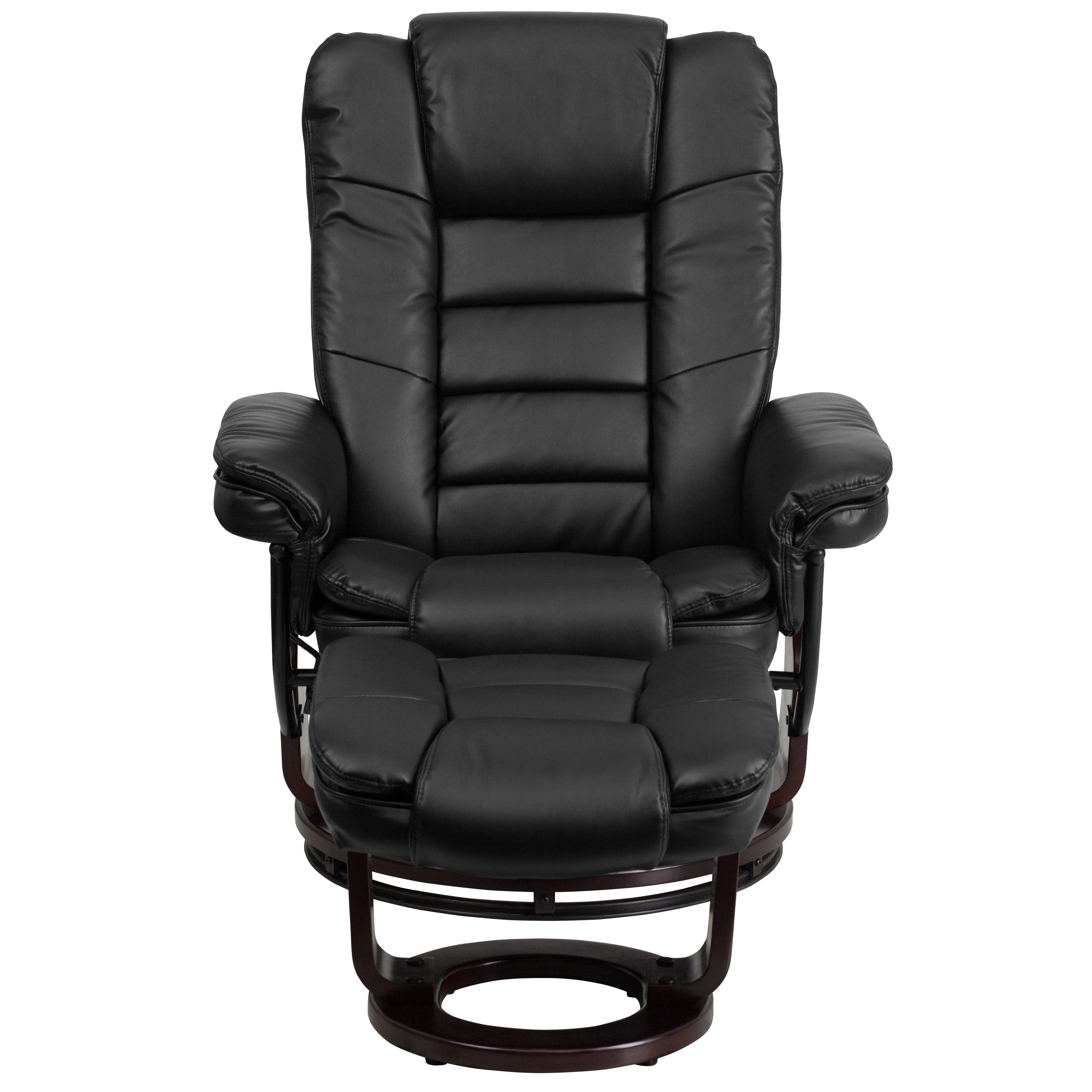Multi-Position Stitched Recliner & Ottoman with Swivel Base