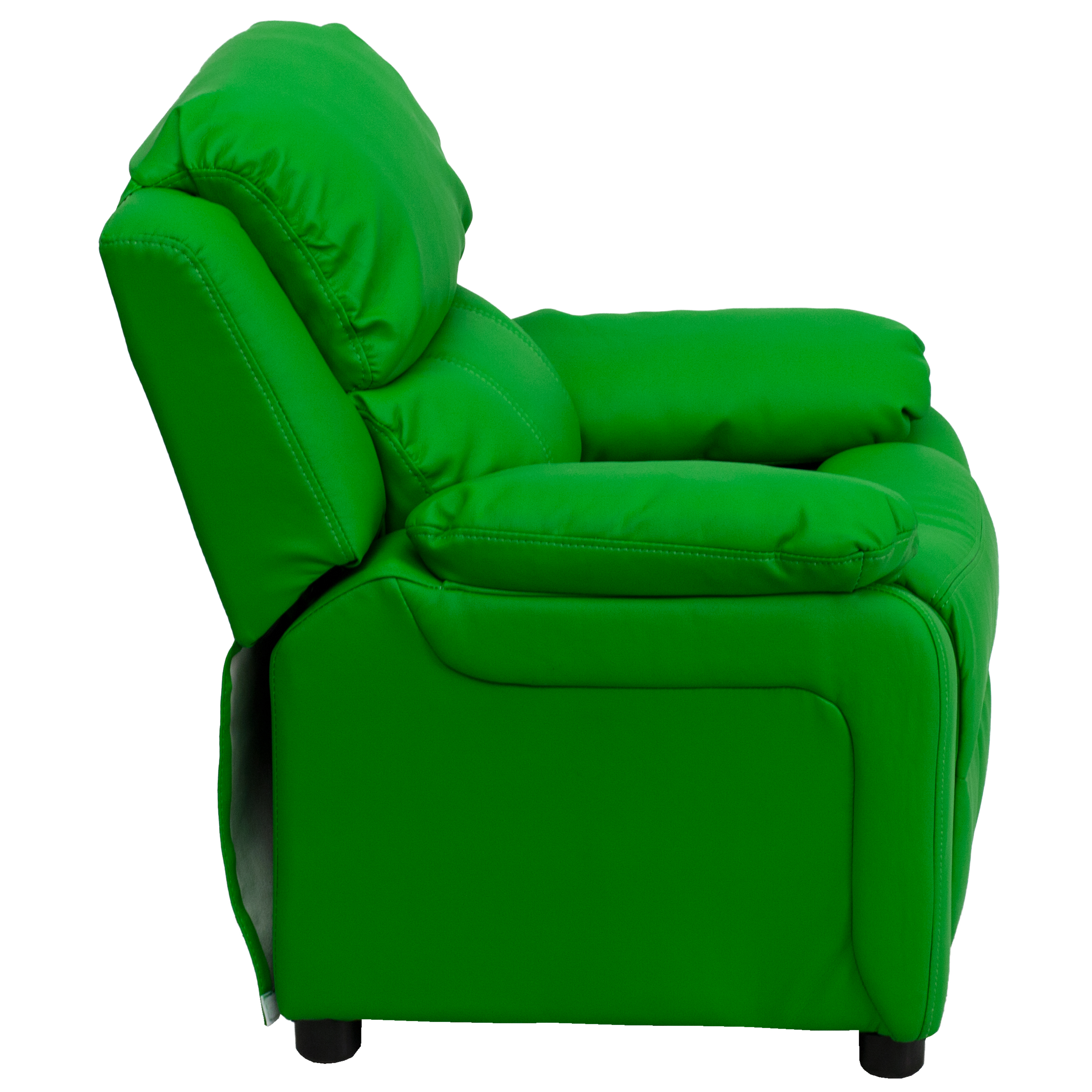 Deluxe Padded Lavender Vinyl Kids Recliner with Storage Arms