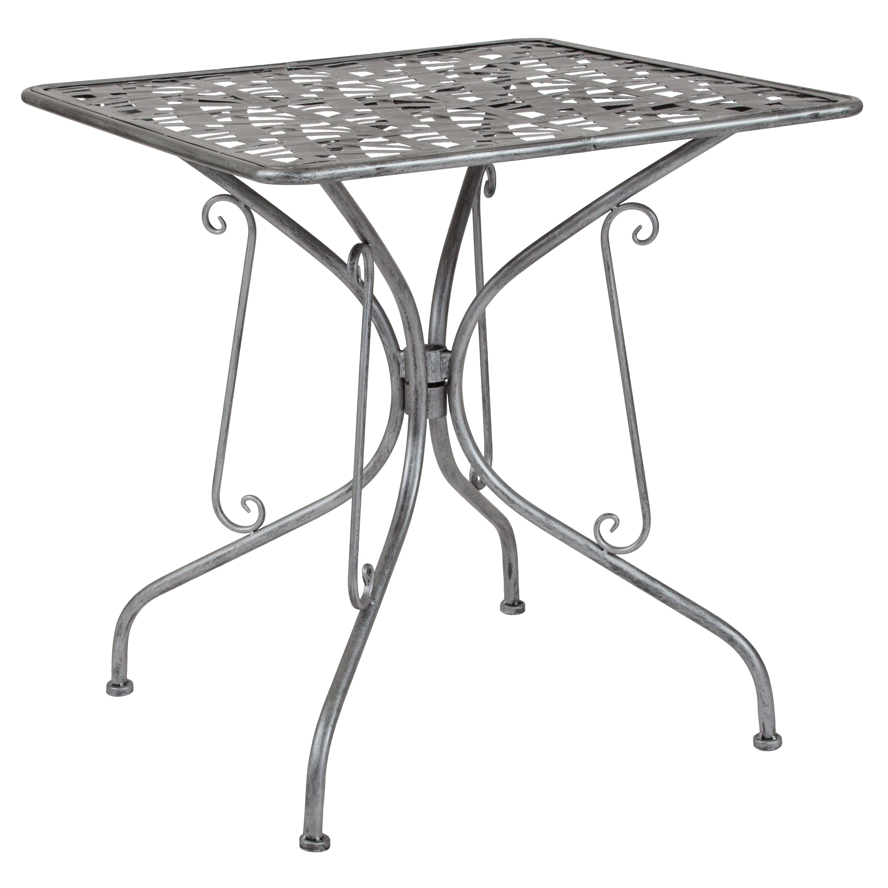 Emma Oliver 27 5 Sq Antique Silver Garden Patio Table Outdoor Deck Image Is Loading Emma Oliver 27 5 034 Sq Antique Silver